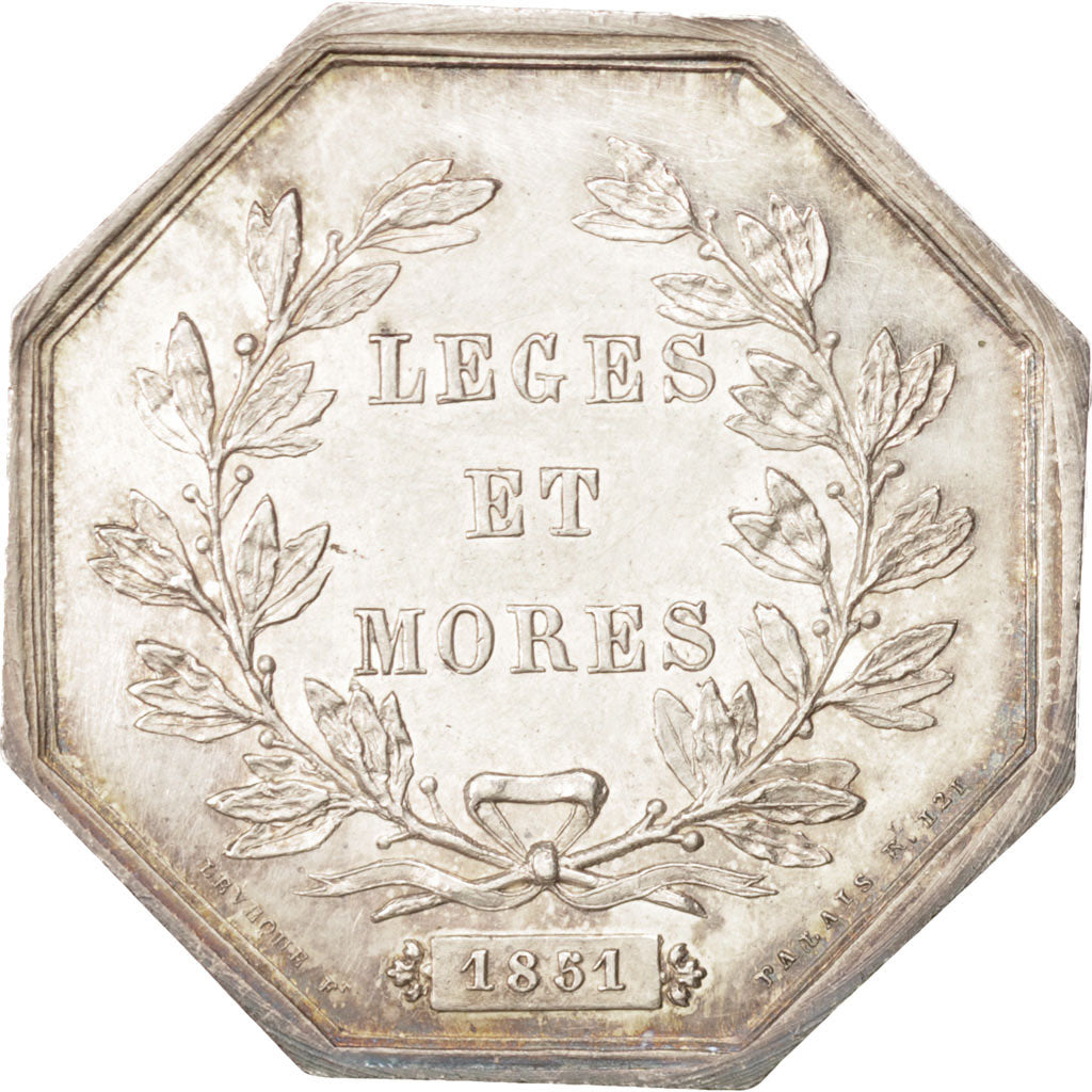France, Token, Notary, 1851, MS(60-62), Silver, Lerouge:415