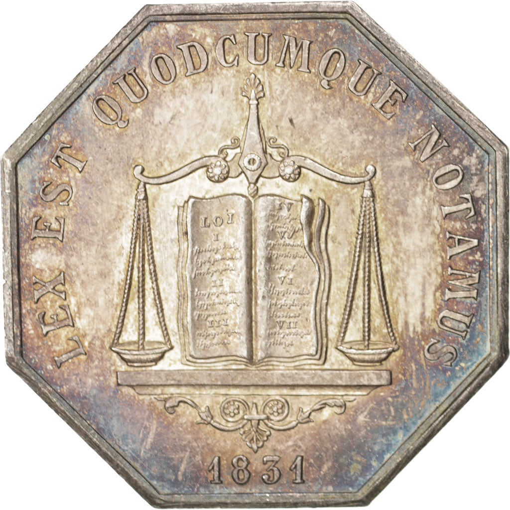 France, Token, Notary, 1831, AU(55-58), Silver, Lerouge:112