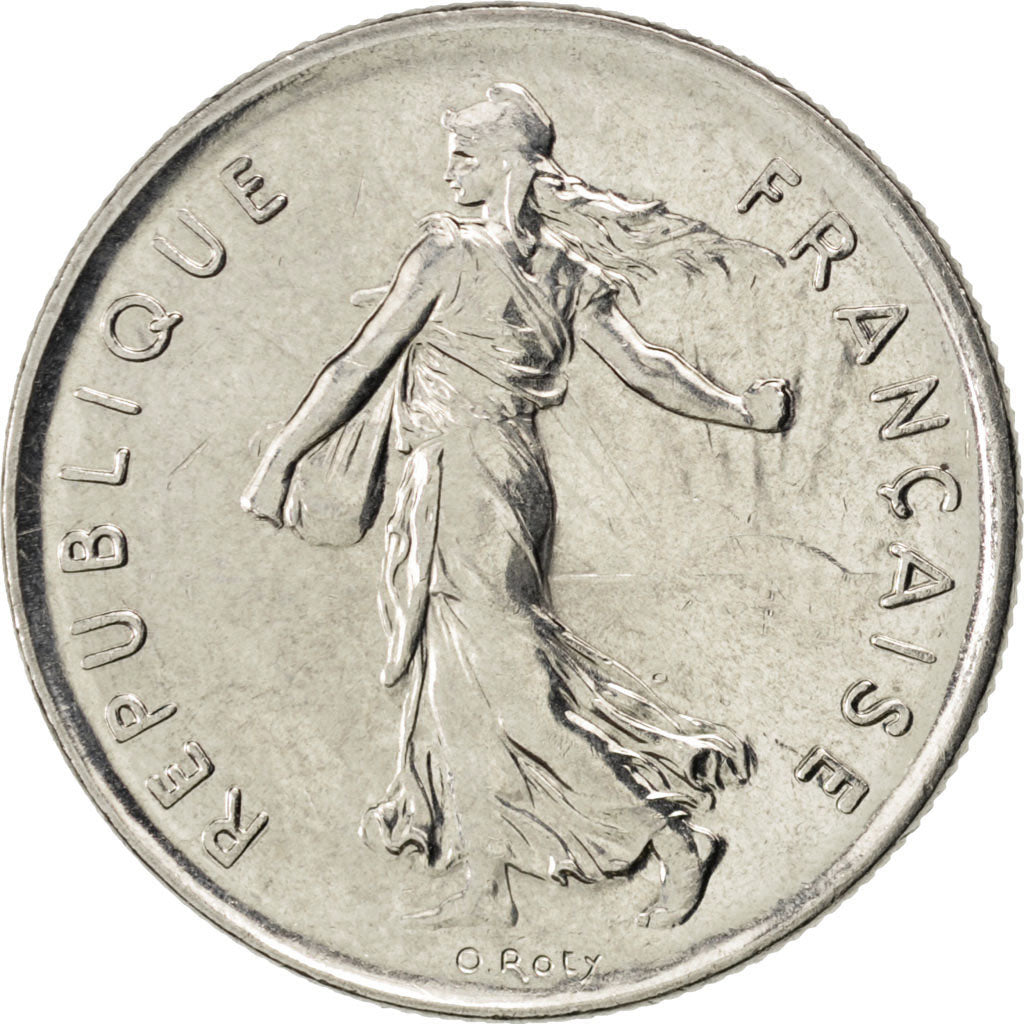 FRANCE, Semeuse, 5 Francs, 1991, Paris, KM #926a.1, MS(63), Nickel Clad...