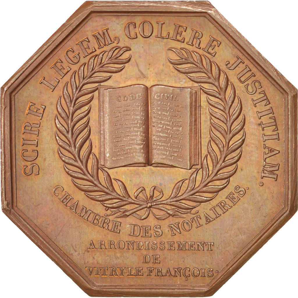 France, Token, Notary, Caunois, MS(60-62), Copper, Lerouge:440a