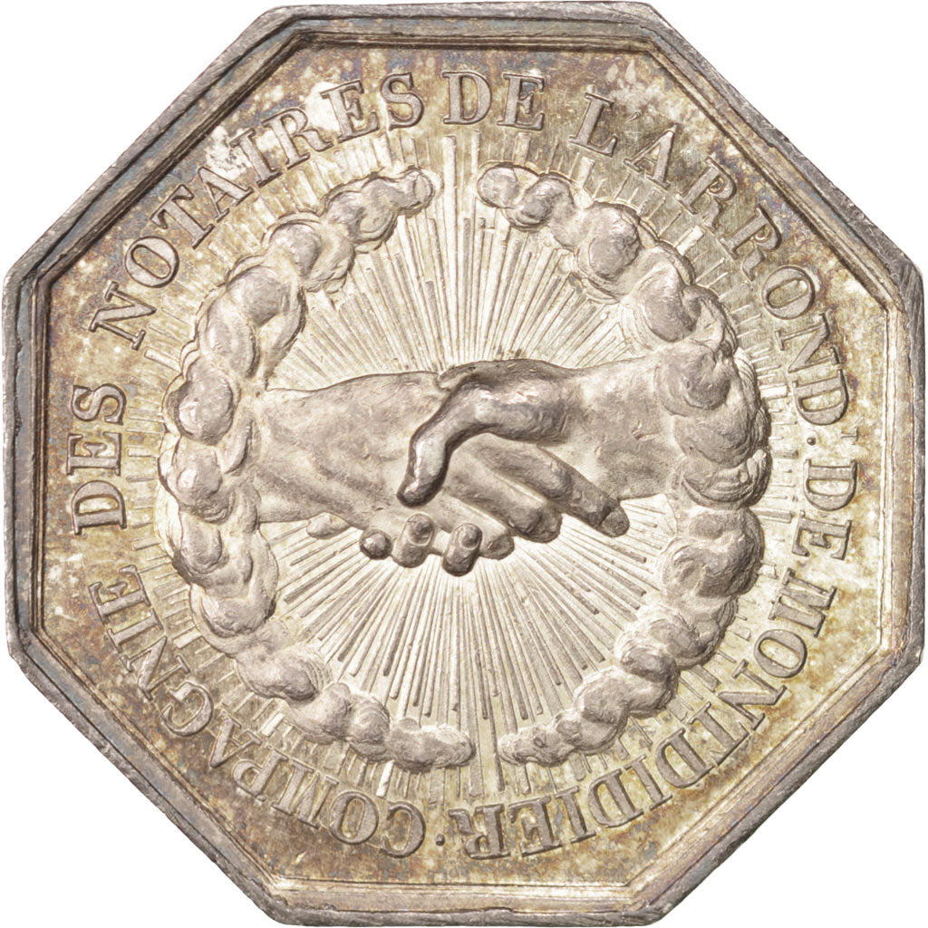 France, Token, Notary, Caqué, AU(50-53), Silver, Lerouge:201