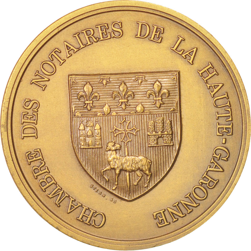 France, Notary, Token, 1987, AU(55-58), Bronze, 32, 14.50