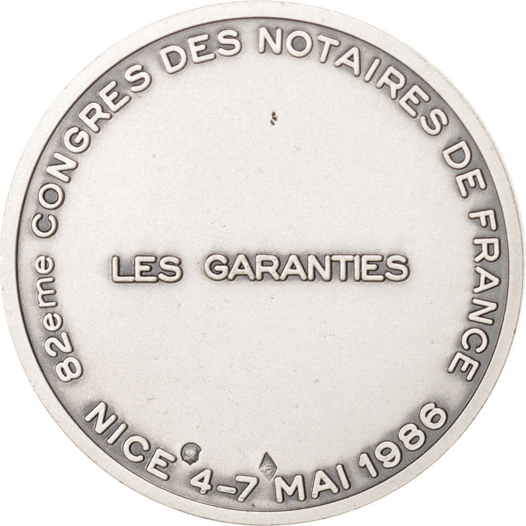 France, Notary, Token, 1986, AU(55-58), Bronze, 32, 16.70