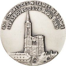 France, Notary, Token, 1989, AU(55-58), Silver, 32, 15.40