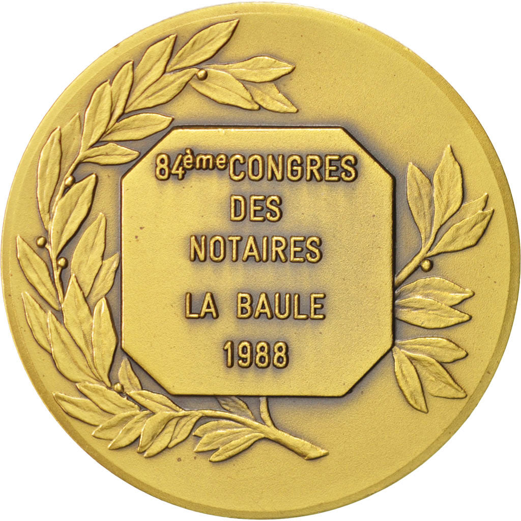 France, Notary, Token, 1988, MS(60-62), Bronze, 32, 15.10