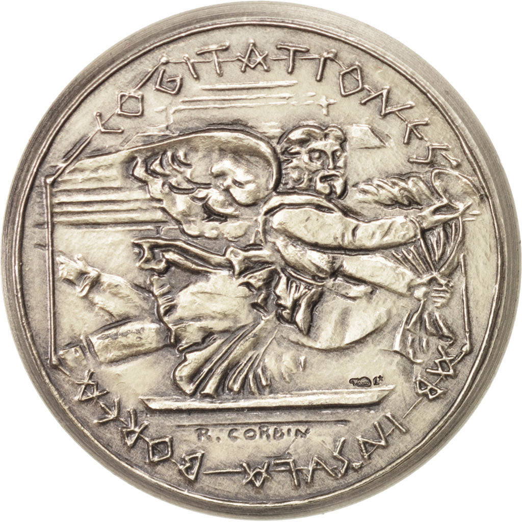 France, Notary, Token, 1990, AU(55-58), Silver, 36, 27.60