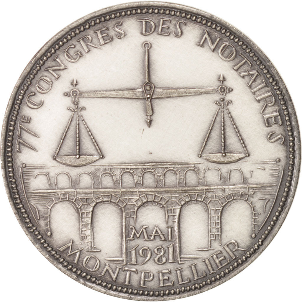 France, Notary, Token, 1981, AU(55-58), Silver, 35, 23.20