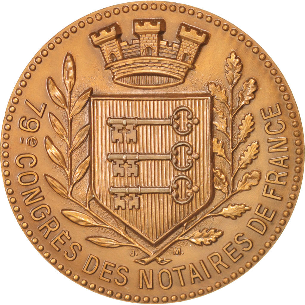 France, Notary, Token, 1983, AU(55-58), Bronze, 32, 18.50