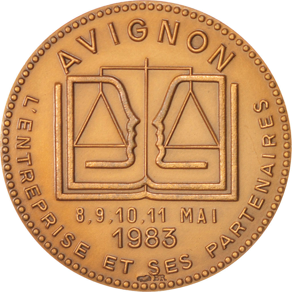 France, Notary, Token, 1983, AU(55-58), Bronze, 32, 18.50