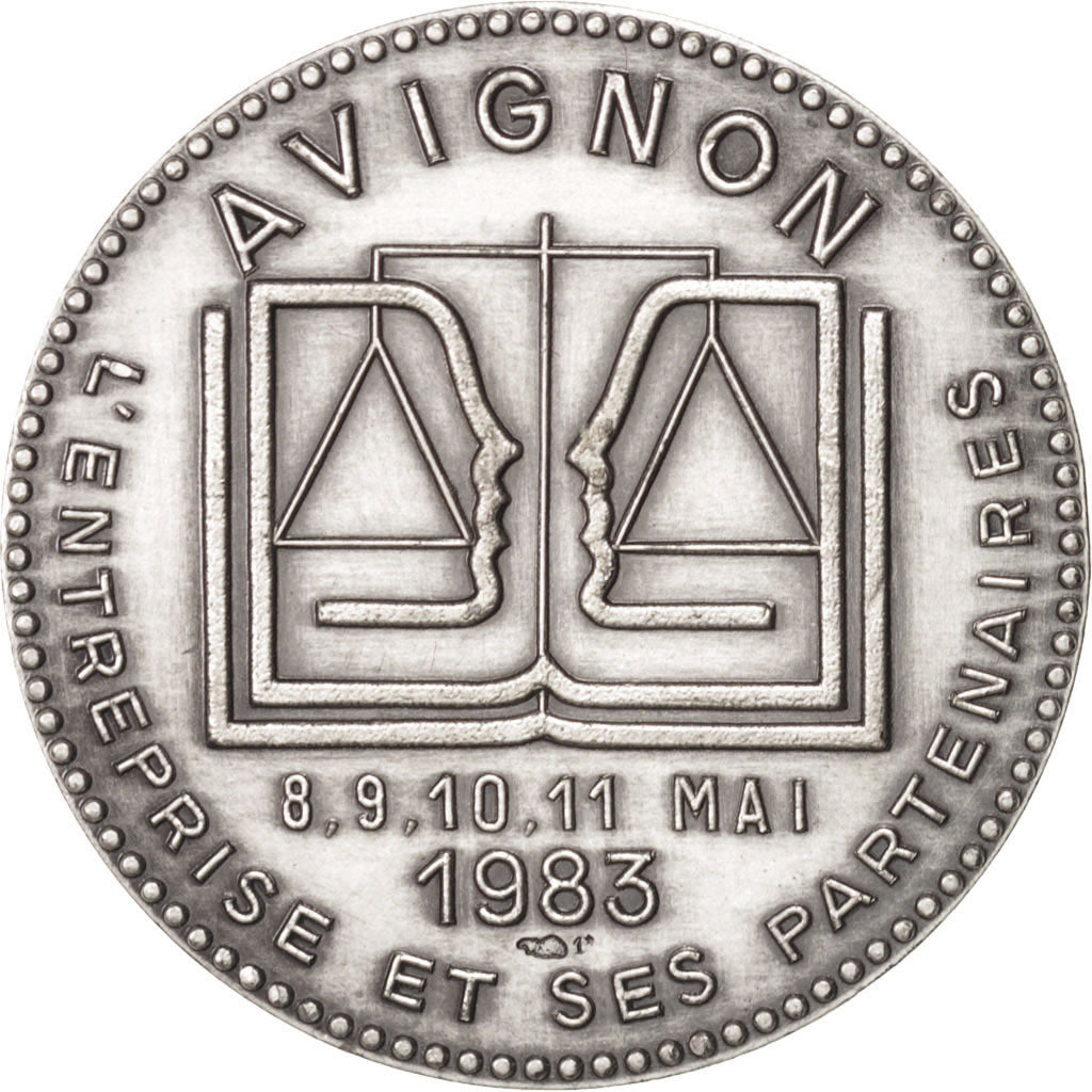 France, Notary, Token, 1983, AU(55-58), Silver, 32, 22.10