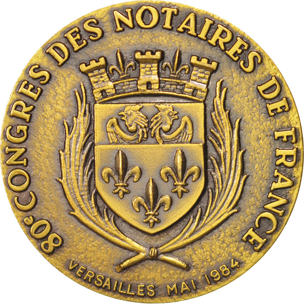 France, Notary, Token, 1984, AU(55-58), Bronze, 32, 14.50