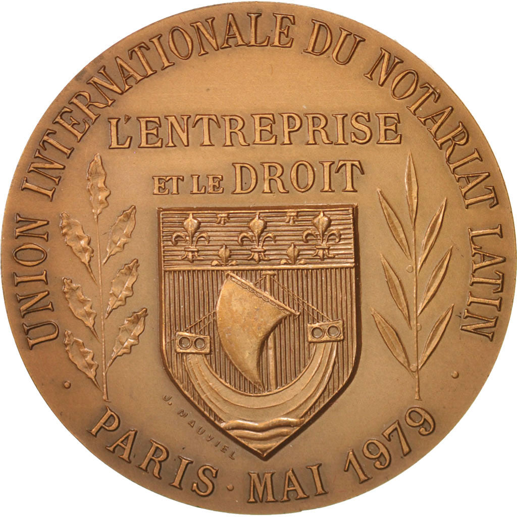 France, Notary, Token, 1979, MS(60-62), Bronze, 32, 15.50