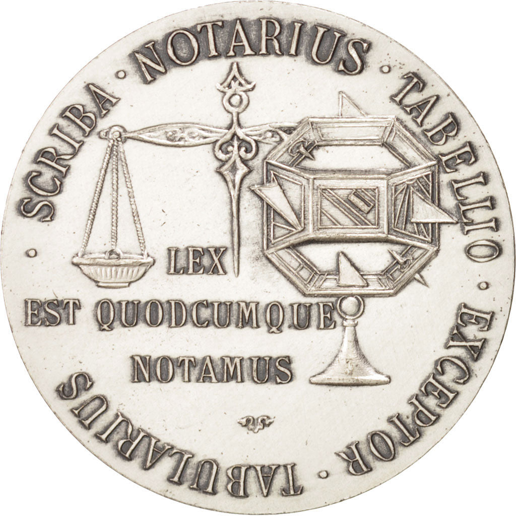 France, Notary, Token, 1979, AU(50-53), Silver, 32, 18.00