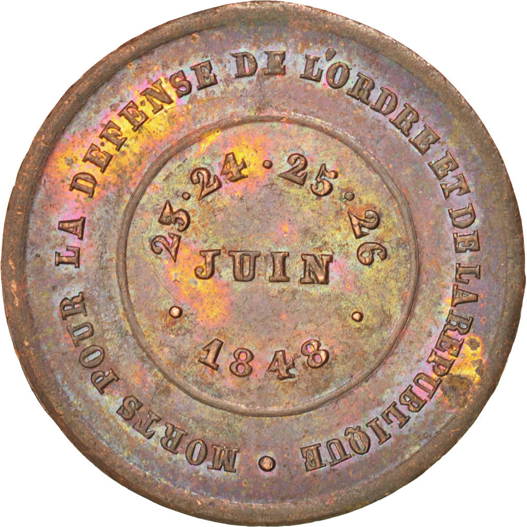 France, 100 Francs, French Second Republic, 1848, AU(50-53), Copper