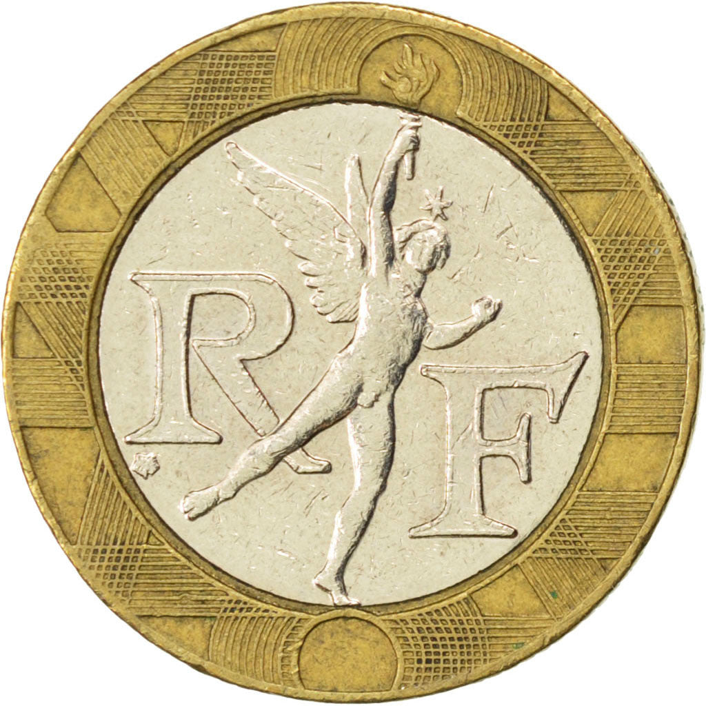 Francia, Génie, 10 Francs, 1992, BB, Bi-metallico, KM:964.1, Gadoury:827