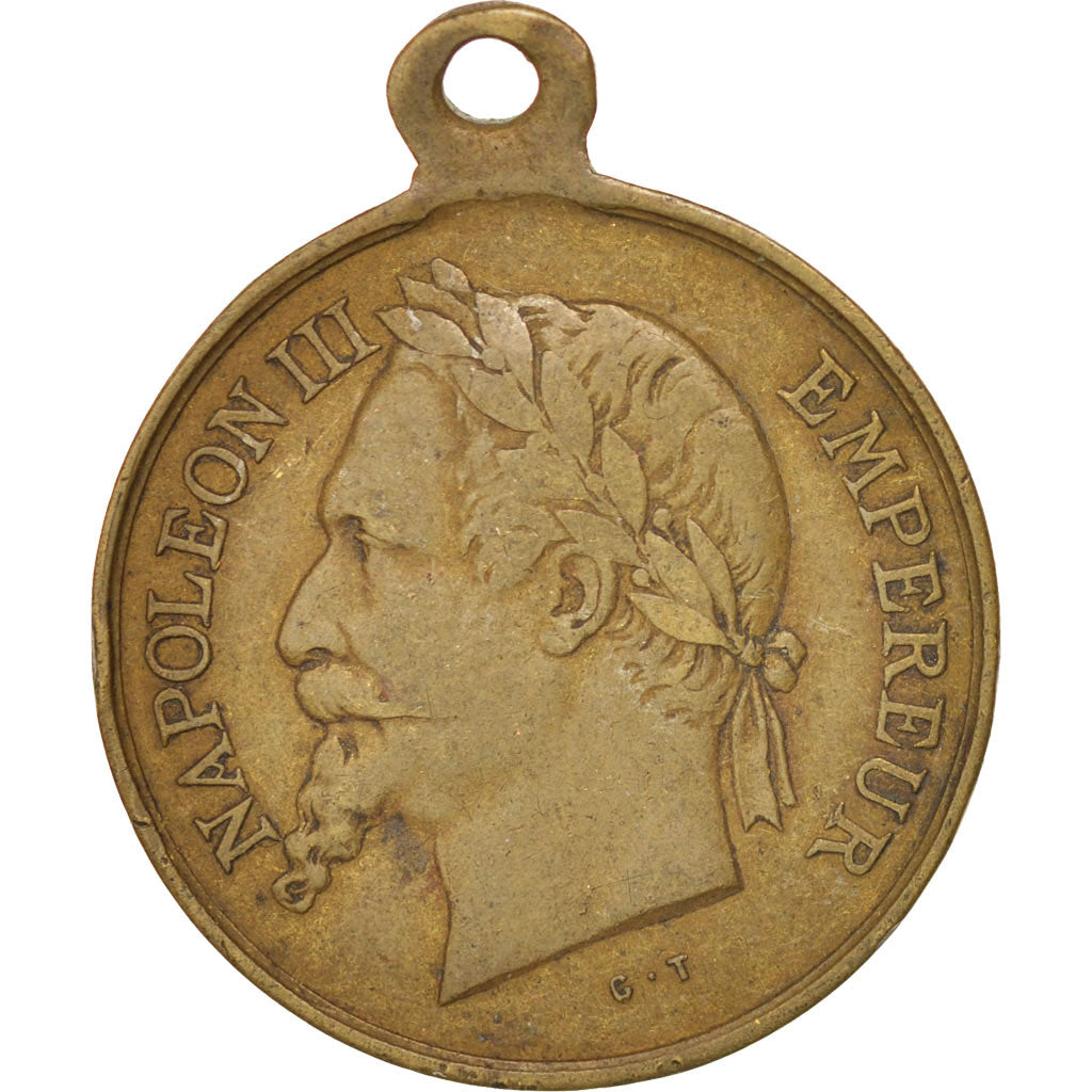 FRANCE, Second French Empire, Medal, 1868, AU(50-53), Copper, 23, 4.80