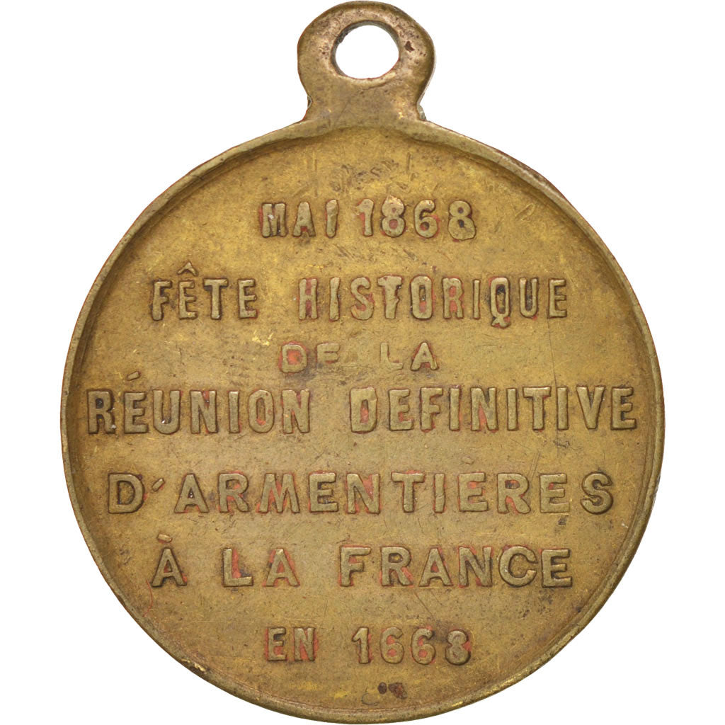 FRANCE, Second French Empire, Medal, 1868, AU(50-53), Copper, 23, 4.80