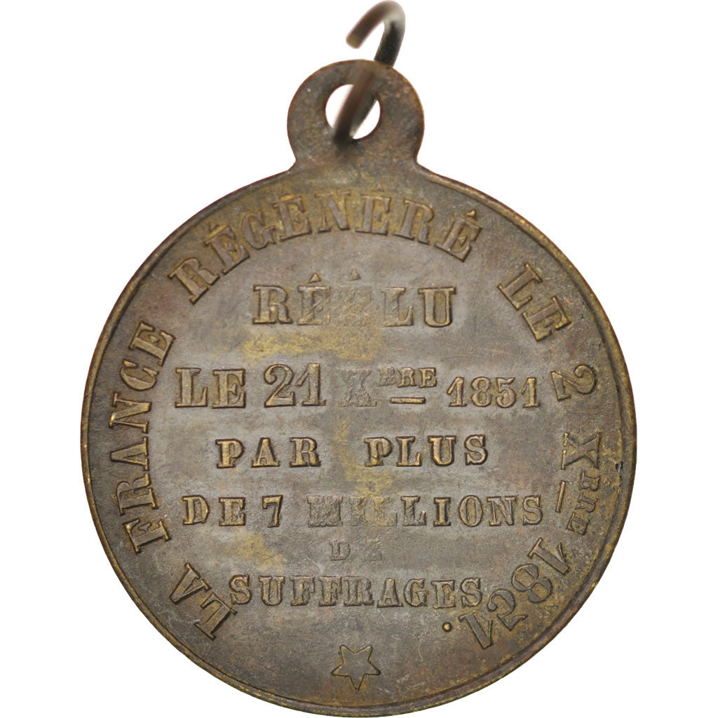 FRANCE, French Second Republic, Medal, 1851, AU(50-53), Copper, 23, 3.80