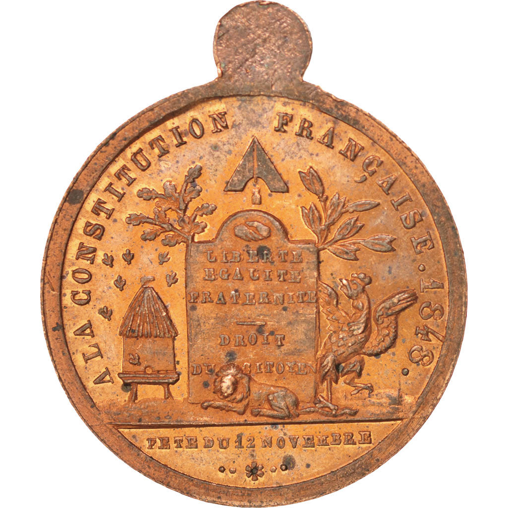 France, Medal, French Second Republic, 1848, SUP, Cuivre