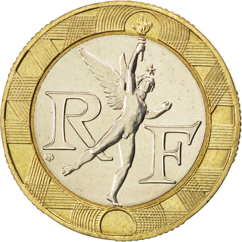 FRANCE, Génie, 10 Francs, 1989, KM #964.1, MS(63), Bi-Metallic, 23, Gadoury #827