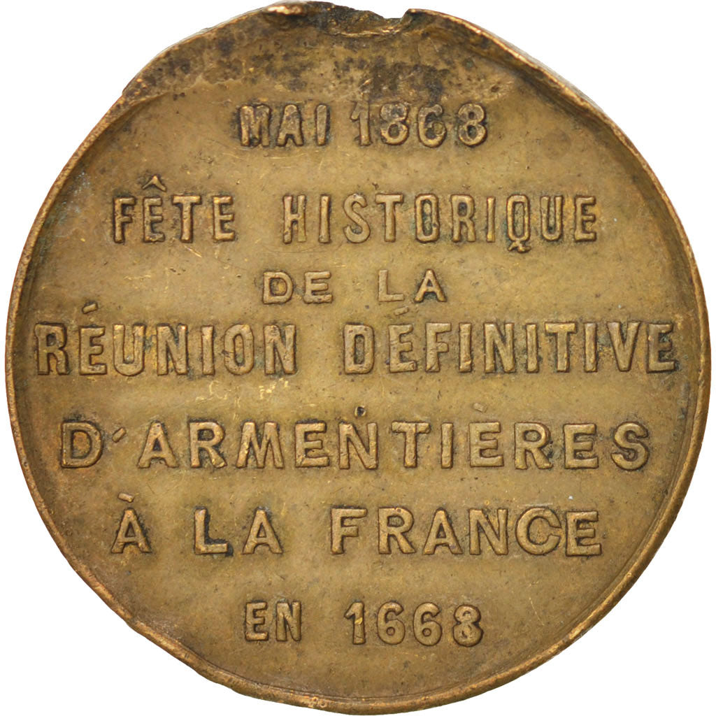 Francia, Medal, Second French Empire, 1668, MB+, Rame, 23