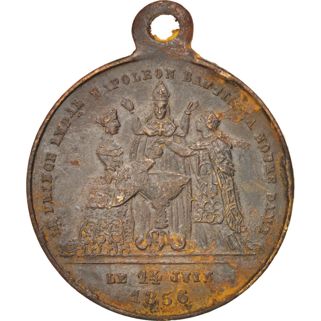 FRANCE, Second French Empire, Medal, 1856, EF(40-45), Copper, 23, 5.10