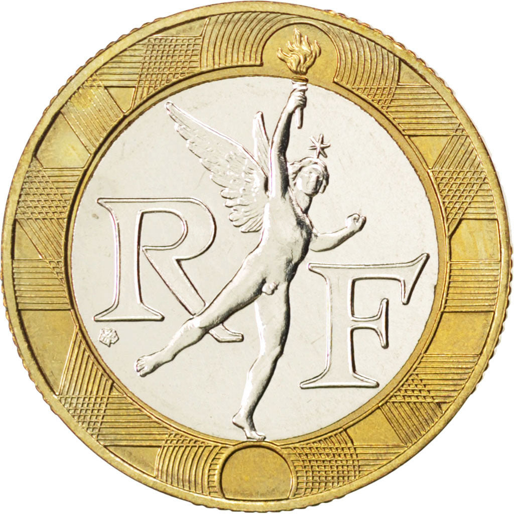 Francia, Génie, 10 Francs, 1990, SPL, Bi-metallico, KM:964.1, Gadoury:827