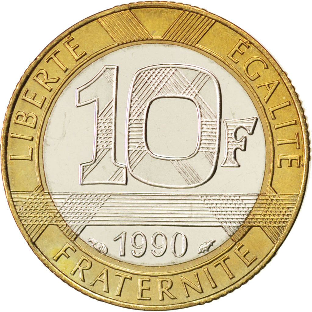 Francia, Génie, 10 Francs, 1990, SPL, Bi-metallico, KM:964.1, Gadoury:827