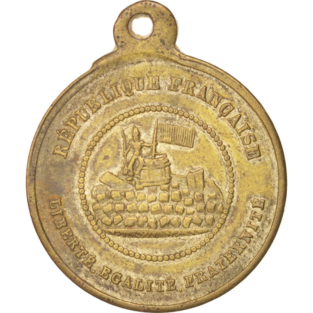 France, Medal, French Second Republic, 1848, AU(55-58), Copper