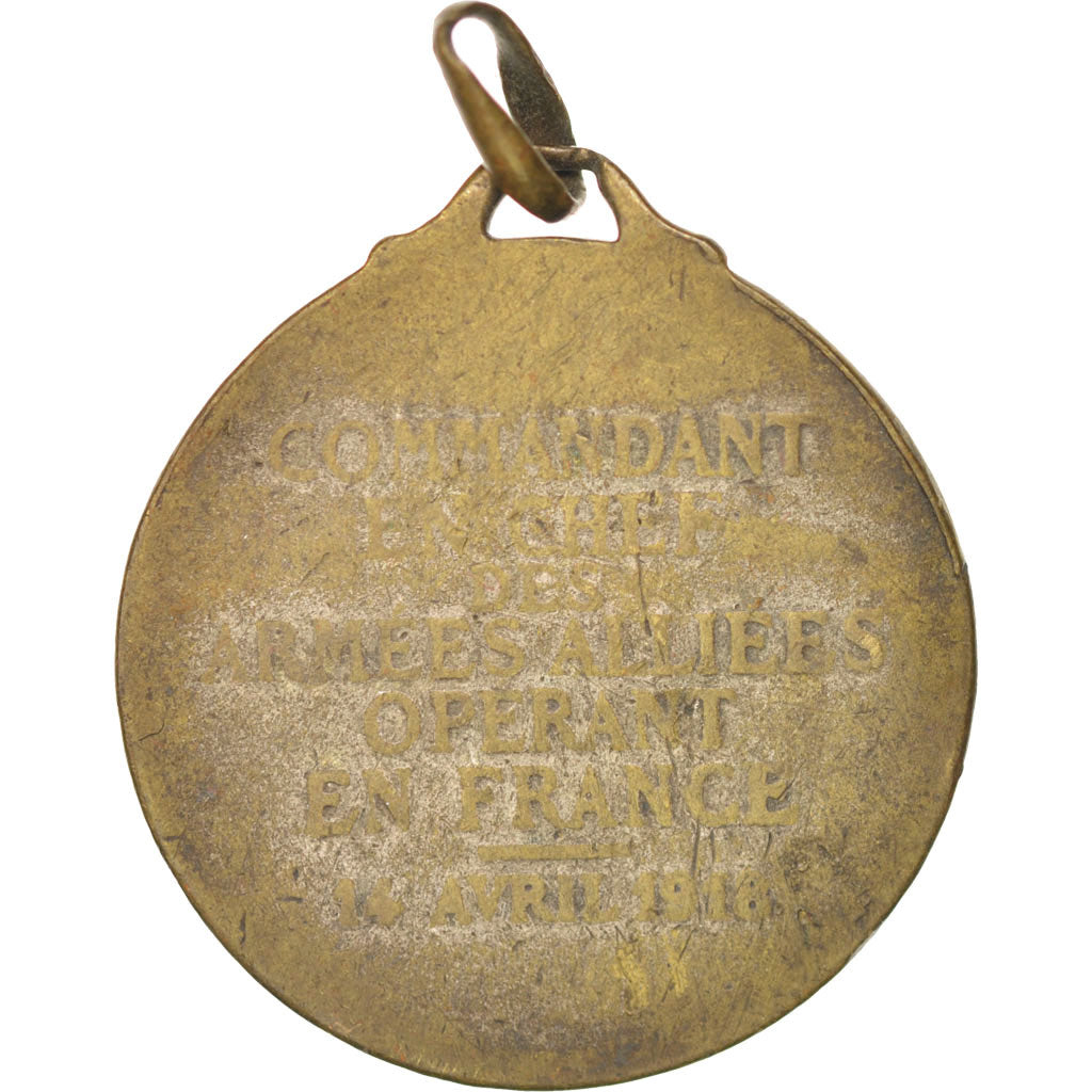 Francia, Medal, French Third Republic, 1918, BC+, Bronce