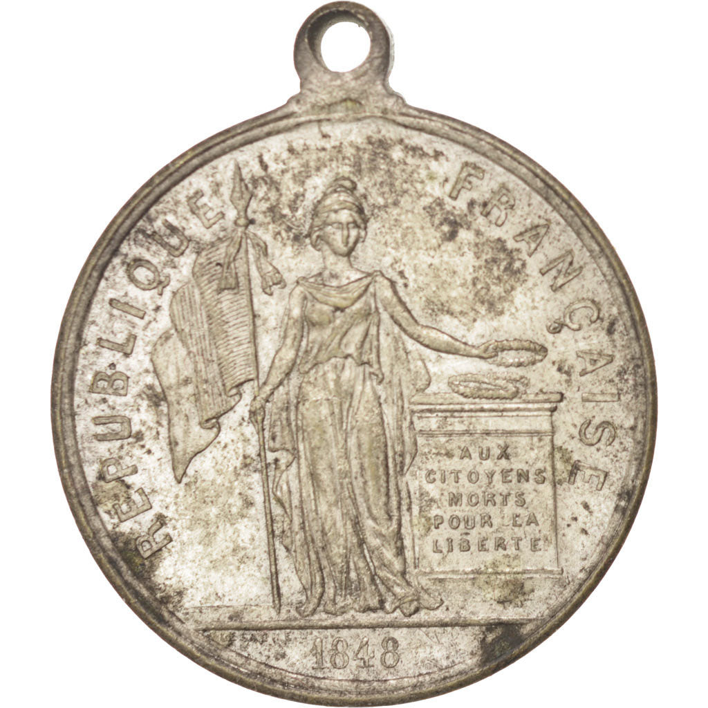 Francia, Medal, French Second Republic, 1848, MBC, Cobre