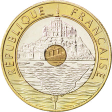 Coin, France, Mont Saint Michel, 20 Francs, 2000, MS(63), Tri-Metallic