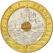 Francia, Mont Saint Michel, 20 Francs, 2001, SPL-, Tri-metallico, KM:1008.2,...