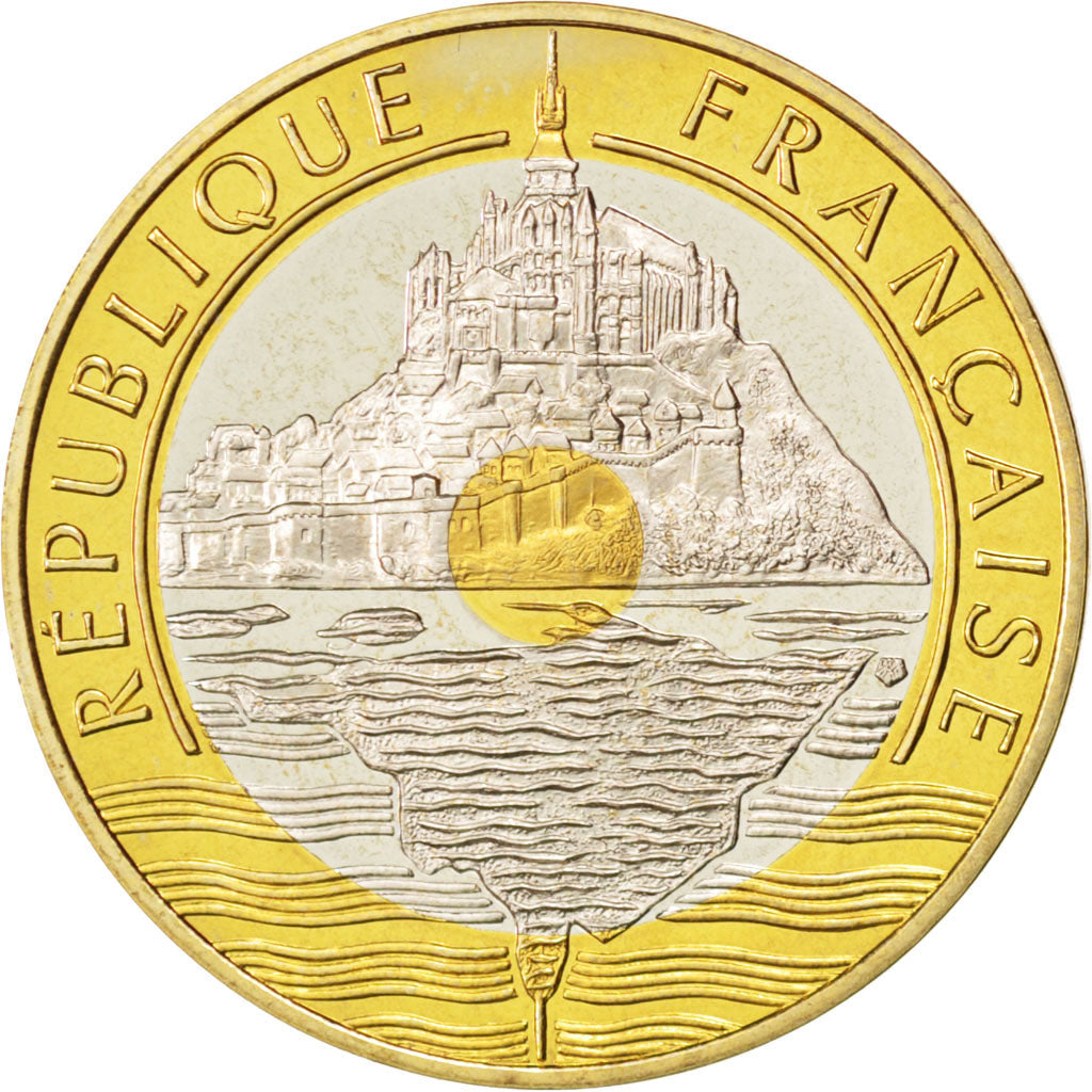 FRANCE, Mont Saint Michel, 20 Francs, 1992, KM #1008.2, MS(65-70),...