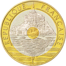 FRANCE, Mont Saint Michel, 20 Francs, 1992, KM #1008.2, MS(65-70),...