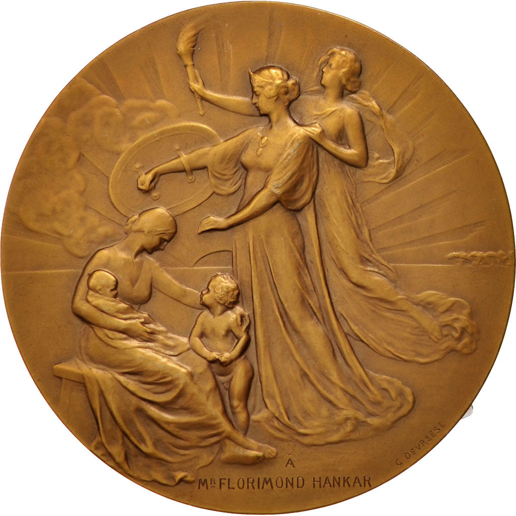 Belgium, Medal, Politics, Society, War, 1924, AU(55-58), Bronze
