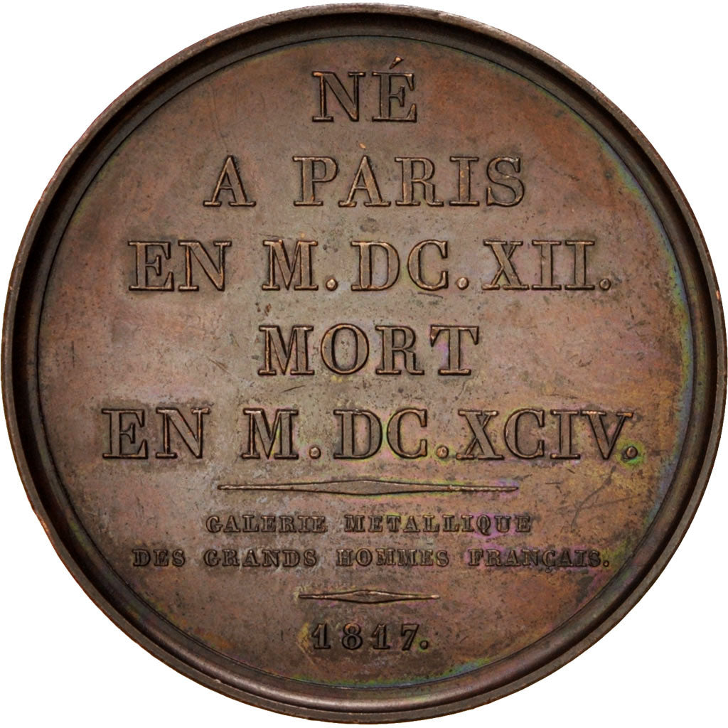 Francja, Medal, Ludwik XVIII, Historia, 1817, Depaulis, AU(55-58), Bronze