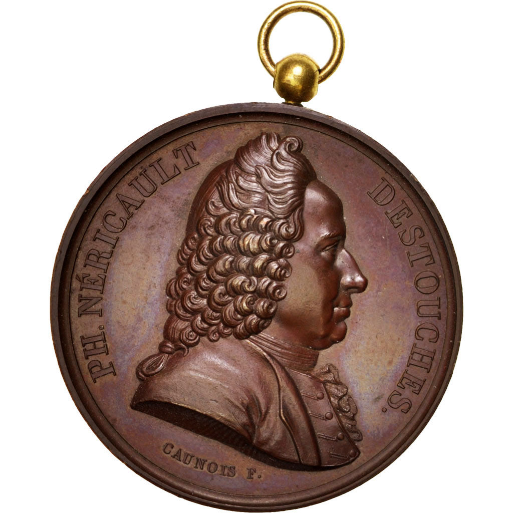Francja, Medal, Ludwik XVIII, Sztuka i Kultura, 1816, Caunois, AU(55-58), Bronze