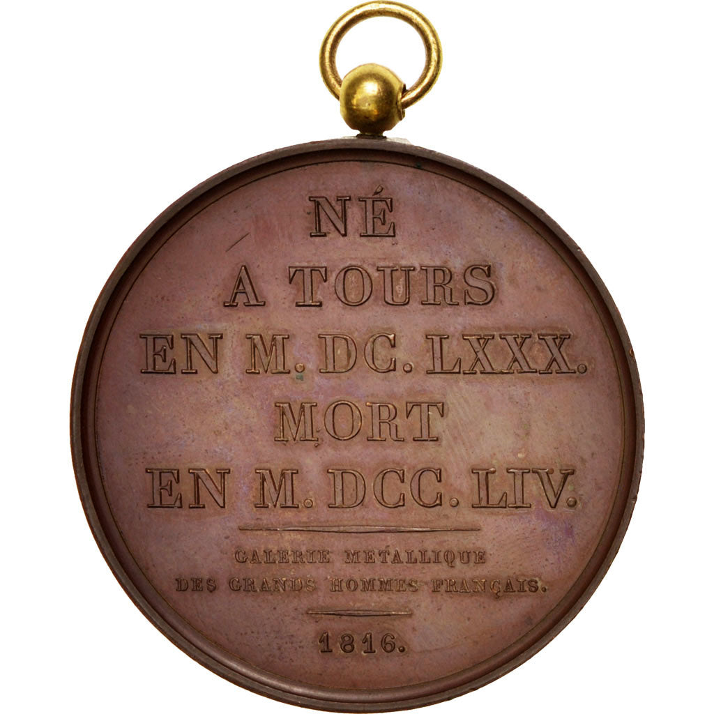Francja, Medal, Ludwik XVIII, Sztuka i Kultura, 1816, Caunois, AU(55-58), Bronze