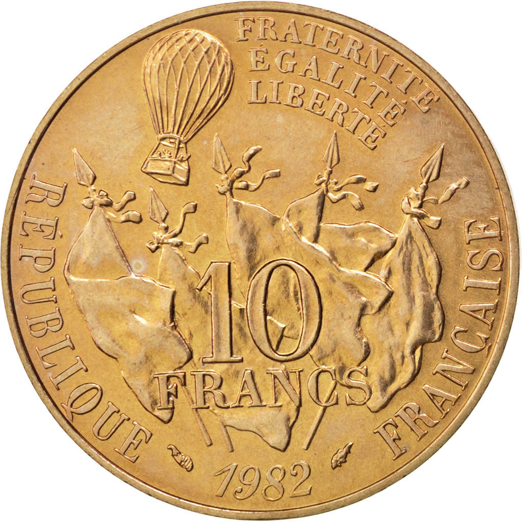 FRANCE, Gambetta, 10 Francs, 1982, KM #950, MS(63), Nickel-Bronze, 26, Gadoury..