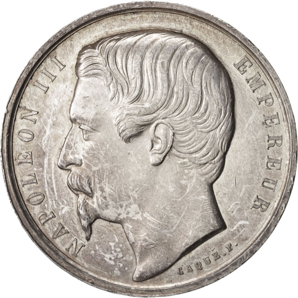 France, Token, Notary, 1854, Caqué, AU(55-58), Silver, Lerouge:156