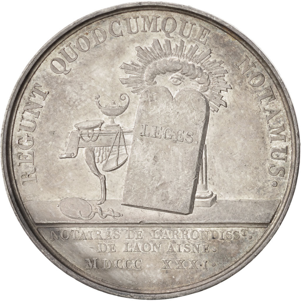 France, Token, Notary, Caqué, AU(50-53), Silver, Lerouge:155
