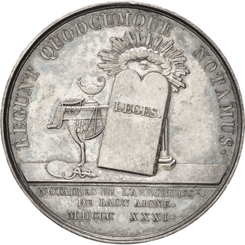 Francja, Token, Notariusz, 1831, MS(60-62), Srebro, Lerouge:154