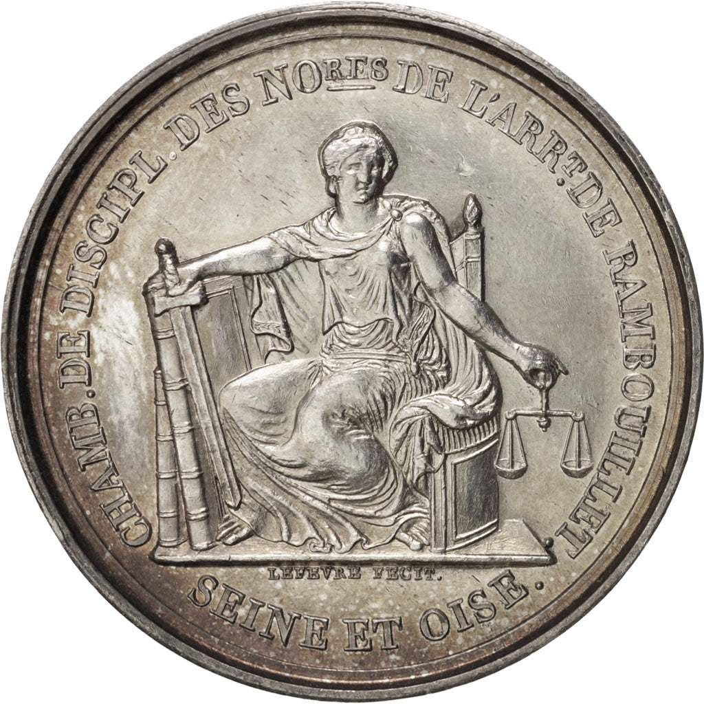 France, Token, Notary, Lefebvre, MS(60-62), Silver, Lerouge:341