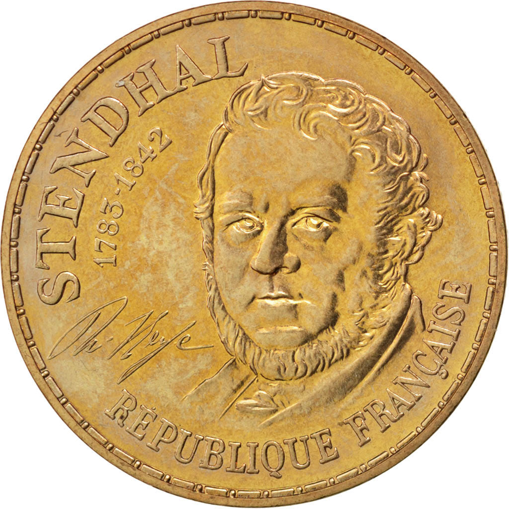 FRANCE, Stendhal, 10 Francs, 1983, KM #953, MS(63), Nickel-Bronze, 26, Gadoury..