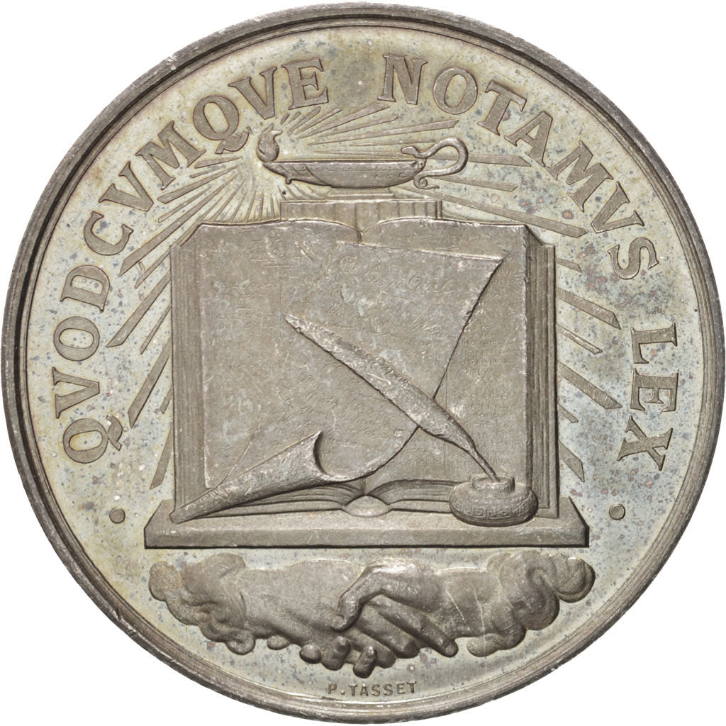 France, Token, Notary, Tasset, AU(55-58), Silver, Lerouge:20