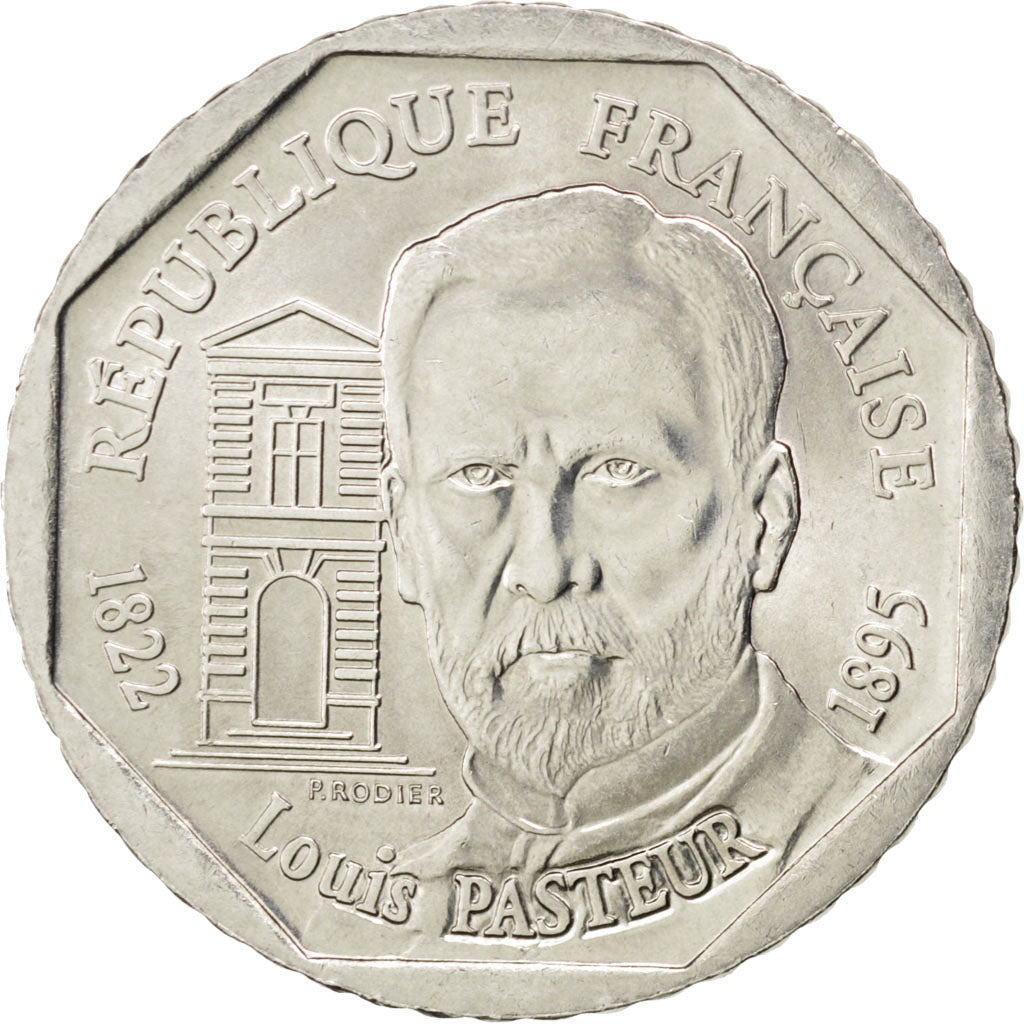 Vème République, 2 Francs Louis Pasteur, 1995, KM 1119