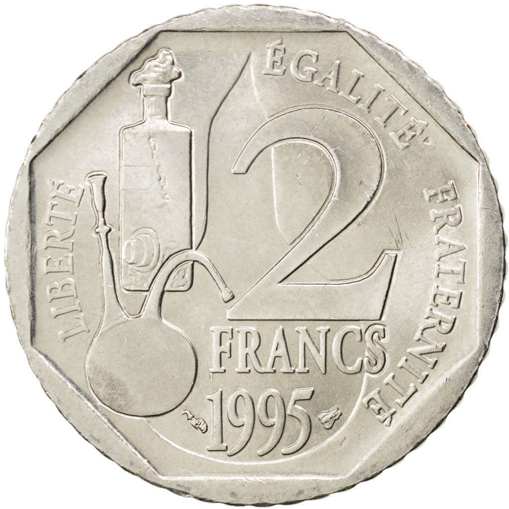 Vème République, 2 Francs Louis Pasteur, 1995, KM 1119