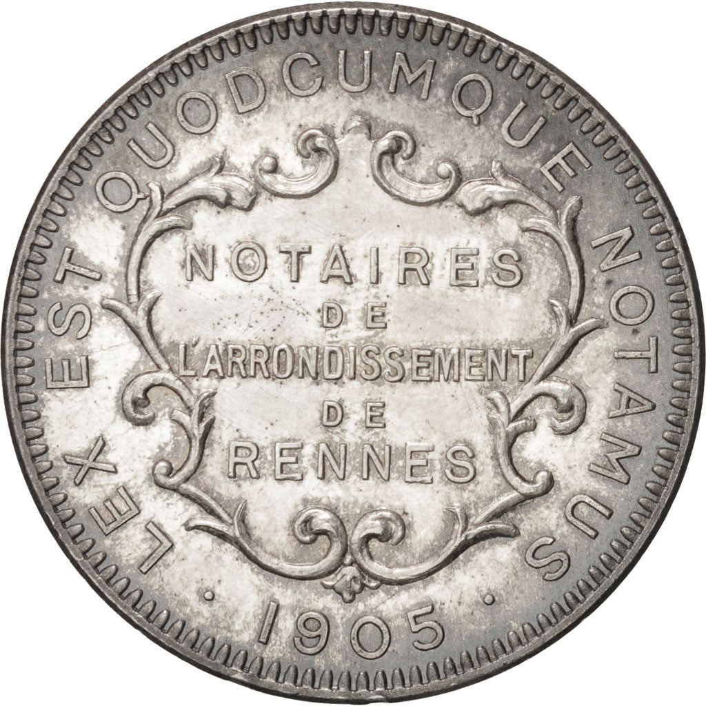 France, Jeton, Notary, 1905, SUP+, Argent, Lerouge:345