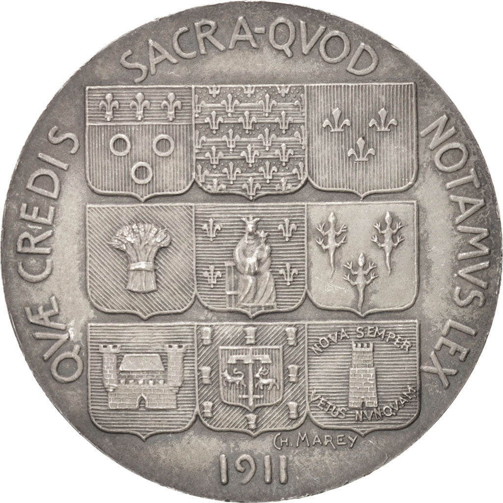 Francia, Token, Notary, 1911, Marey, EBC+, Plata, Lerouge:259